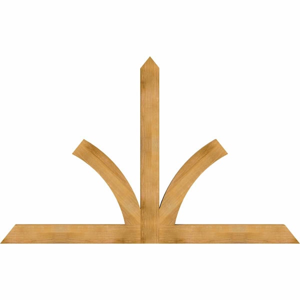 Ekena Millwork Richland Rough Sawn Timber Gable Bracket, Western Red Cedar, 96"W x 60"H x 4"D x 6"F, 15/12 Pitch GBW096X60X0406RIC00RWR - main